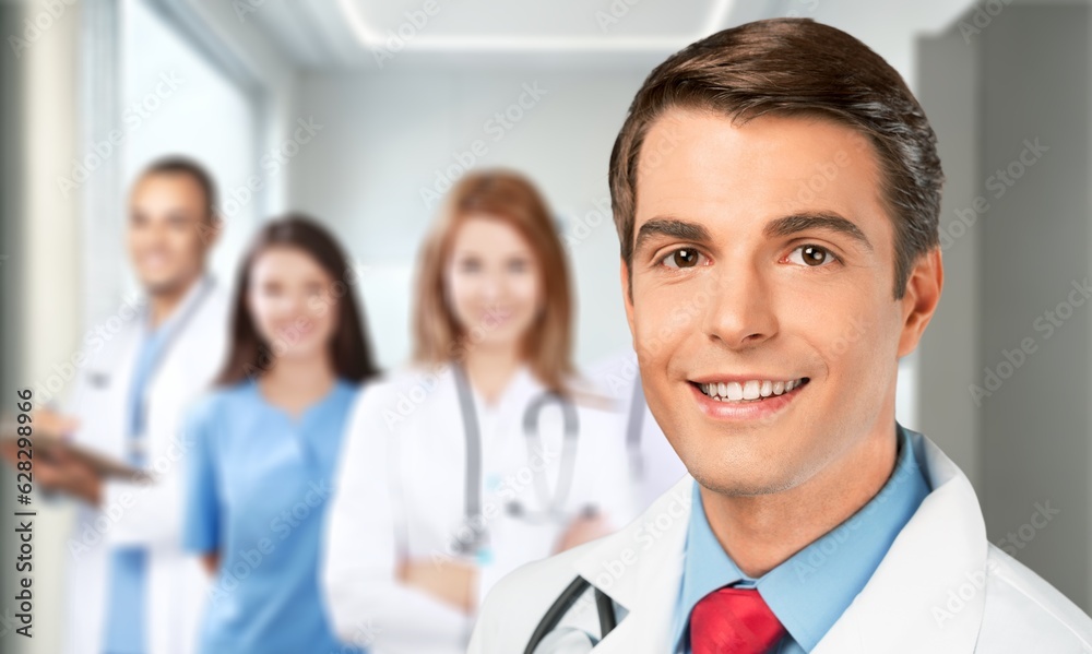 Portrait of smiling medical nurse looking at camera, AI generated image Portrait of smiling medical nurse looking at camera, AI generated image
