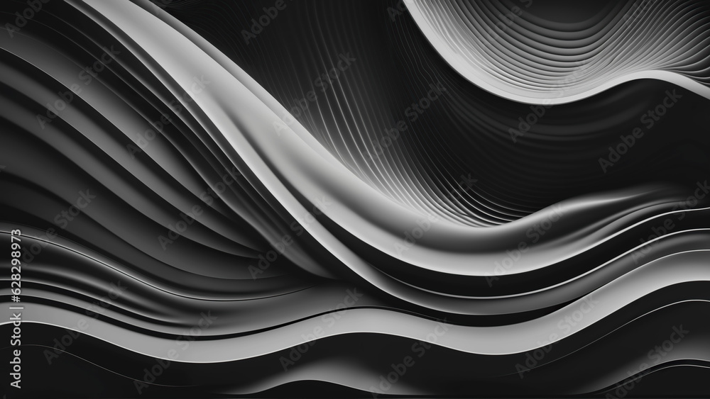 black and white waves background | AI Generated black and white waves background | AI Generated