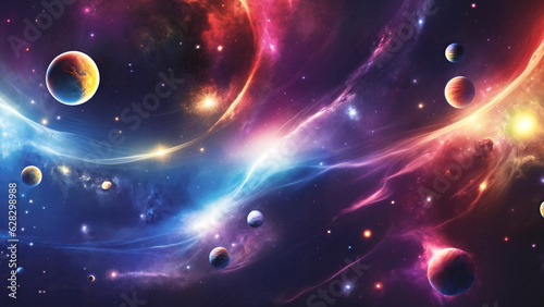 Colorful Universe Planet Background | Ai Generated