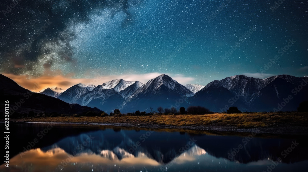  breathtaking view of a starry night sky over a mountain range