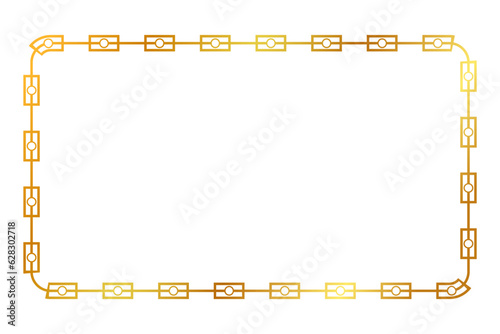 simple vector chain rectangle frame from golden rope for element design photo