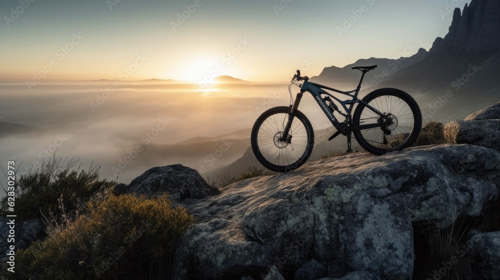 Fototapeta premium trek racing bicycle on the cliff