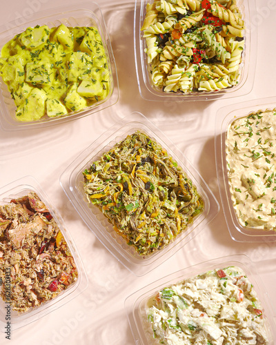 Fiesta Flavor Fusion Platter: A Medley of Ready-to-Serve Party Snack Trays with Olives, Chips, Pasta, Shredded Meat, Tuna, and Chipotle Chicken