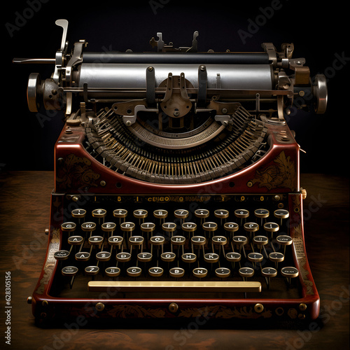 Nostalgic Typewriter: Vintage Writing Machine with Retro Charm - generative ai