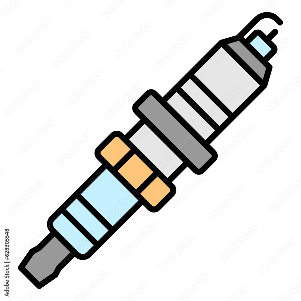 Ilustration of Spark Plug Filled Icon Ilustration of Spark Plug Filled Icon