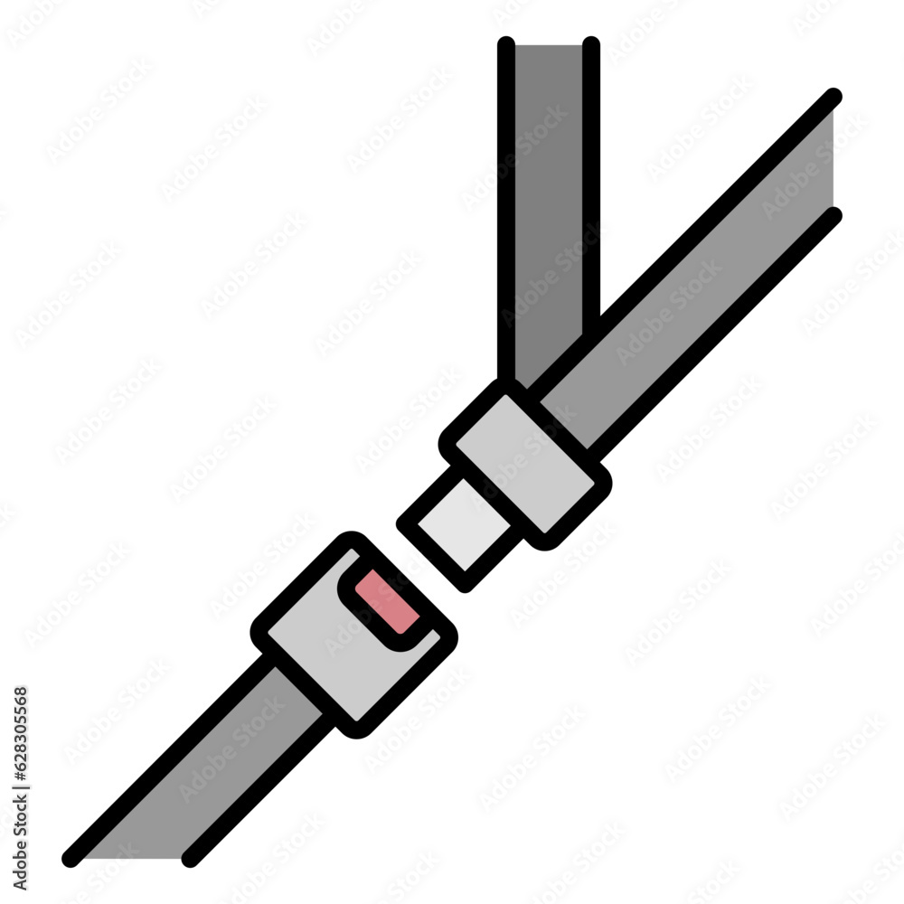 Illustration of Seat Belt Filled Icon Illustration of Seat Belt Filled Icon