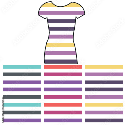 T shirt apparel template, fashion flat illustration vector. basic striped T pants.