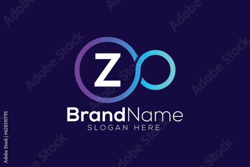 Letter Z or Z O Trendy and Professional Colorful infinity technology logo design vector template