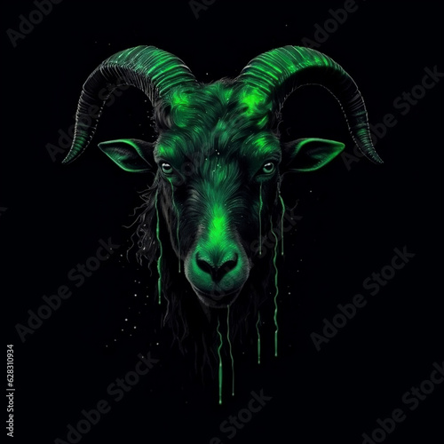 Evil green Goat