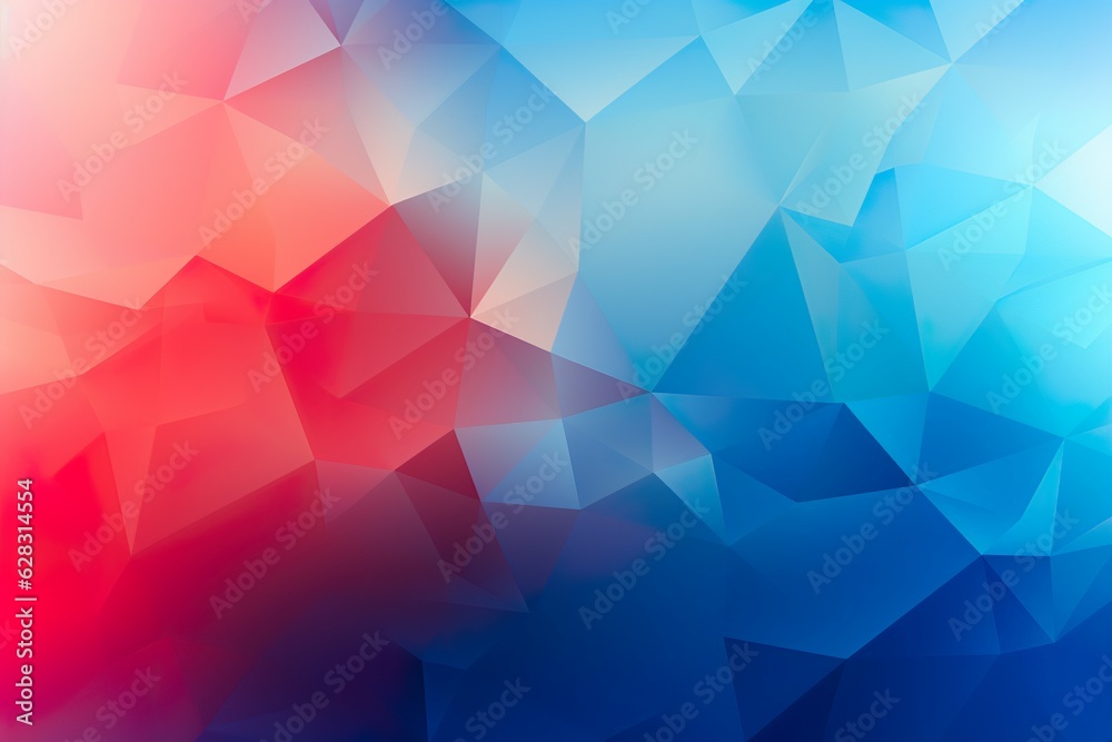 Bright low poly background, blue red gradient | Generative AI