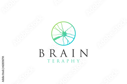 Brain neuron logo design medical healthcare technology icon symbol