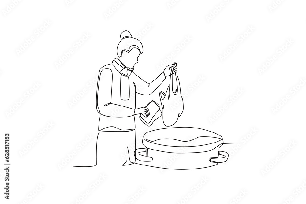 A homeless person looking for food. Homeless one-line drawing A homeless person looking for food. Homeless one-line drawing