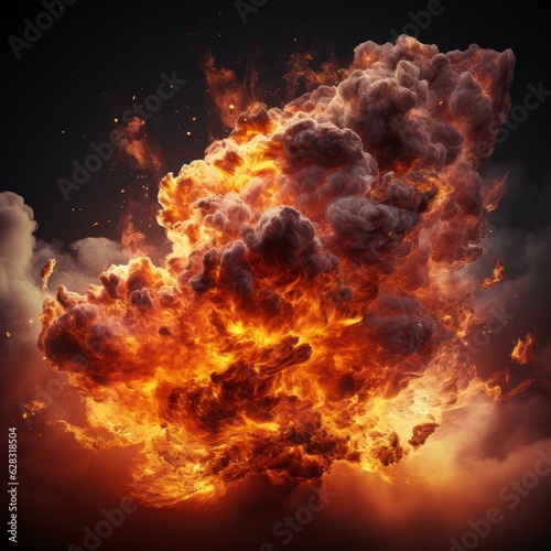 A flaming explosion. Generative AI. © Elle Arden 