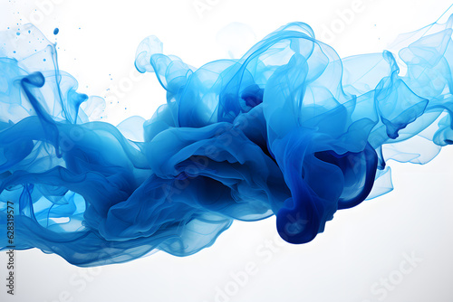abstract blue liquid Acrylic colors and ink in water, AI generate