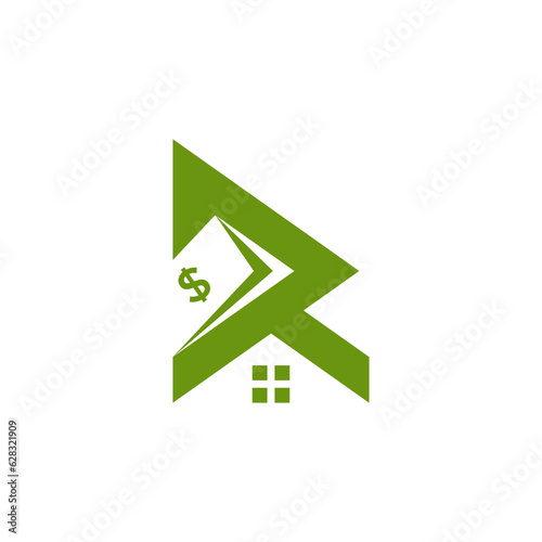 Free Download abstract shape initial R real estate property logo - GFXLoad