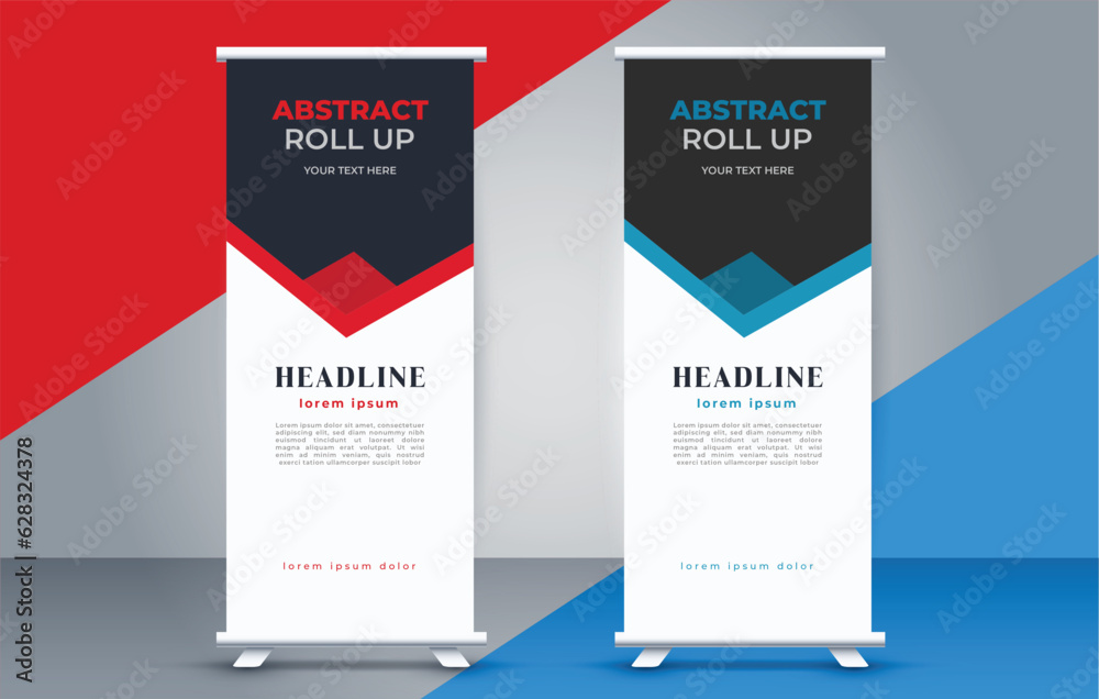 modern roll up banner template with abstract design modern roll up banner template with abstract design