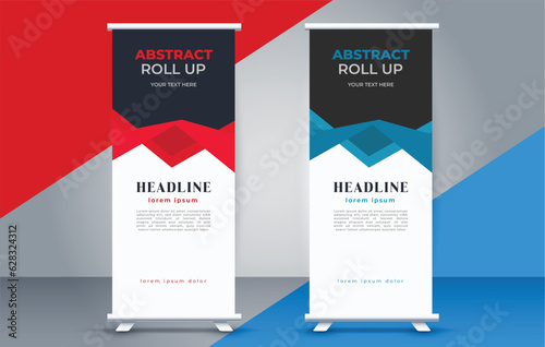  modern roll up banner template  with abstract design