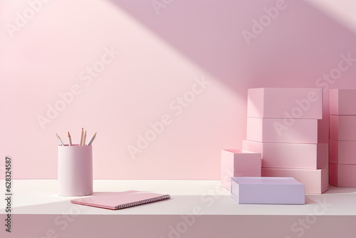 Colourful paper notebooks, simple and clean design