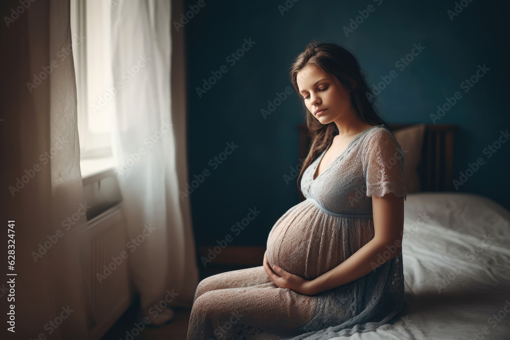 Pregnant woman. Generative AI Pregnant woman. Generative AI