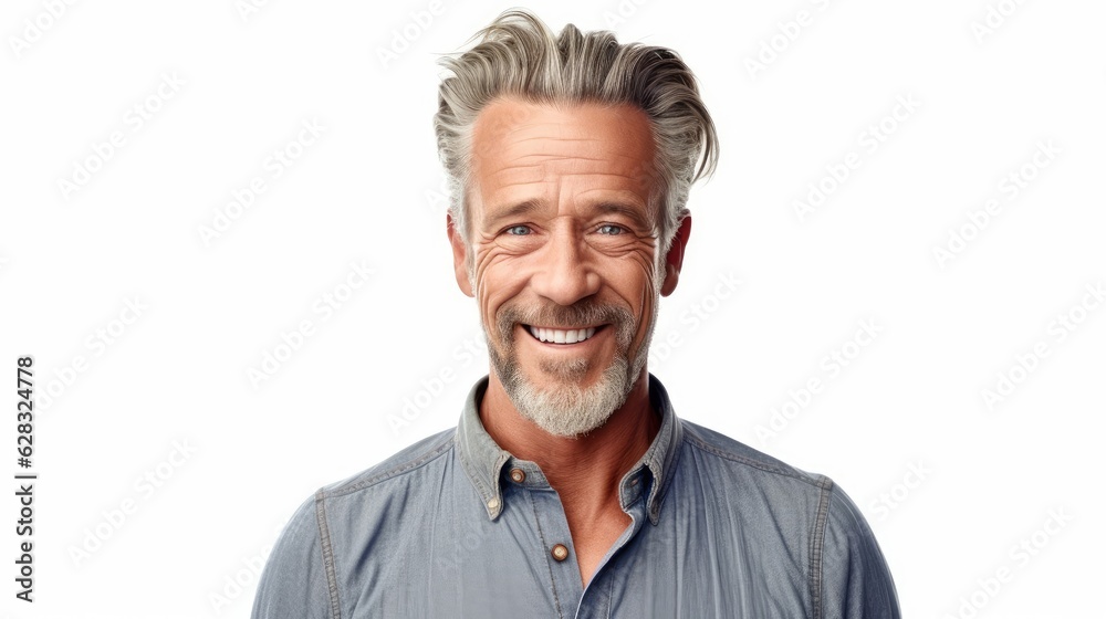 Obraz premium A man with grey hair and a beard smiling