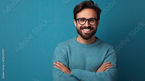 A man with glasses and a beard smiling
