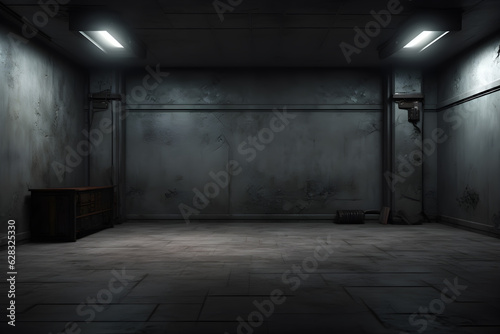 old abandoned room with wall, in the style of minimalist background, modern interior concept, AI generate