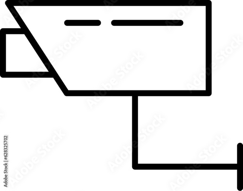 CCTV Simple Outline Symbol for Web Sites. Perfect for web sites, books, stores, shops. Editable stroke in minimalistic outline style