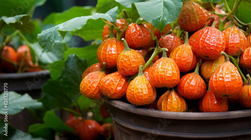 Various Bright Orange Kumbu Figs Growing photo
