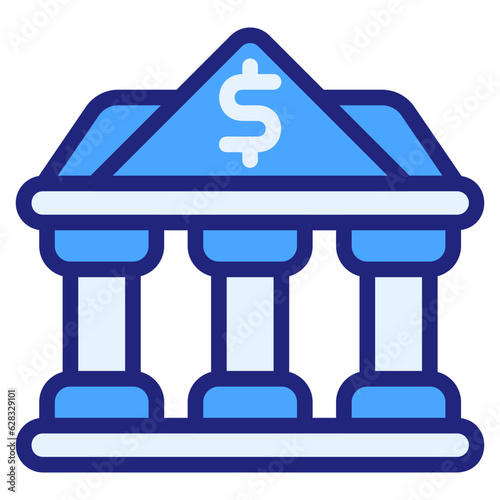  Bank blue style icon