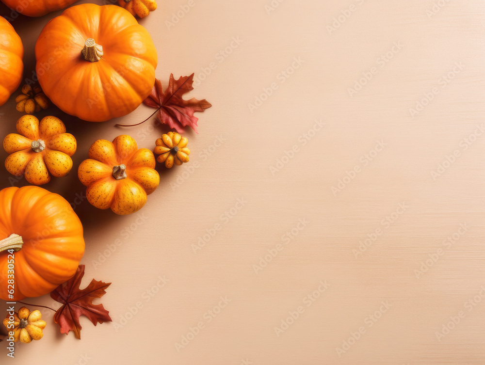 Pumpkin and maple leaves Flat Lay. Autumn mood. Pumpkin and maple leaves Flat Lay. Autumn mood.