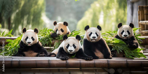 giant panda eating bamboo © safia