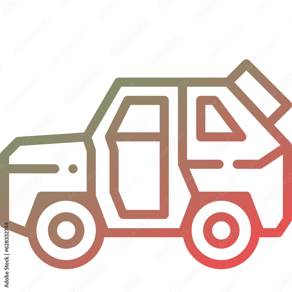 armored vehicle gradient line icon