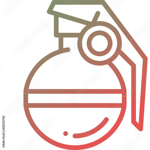 grenade gradient line icon