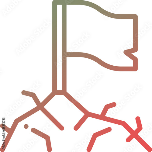flag gradient line icon