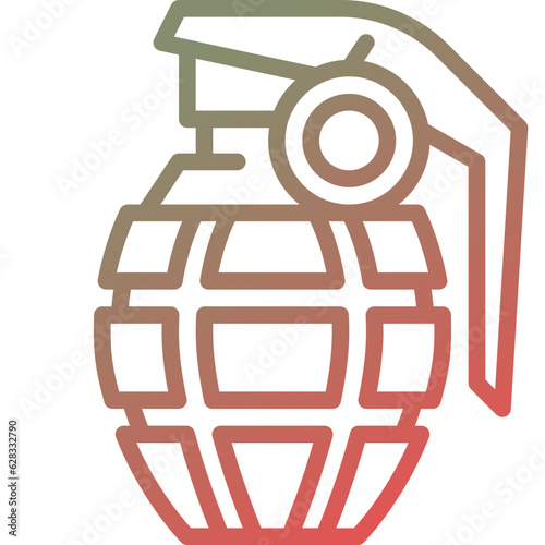 hand grenade gradient line icon
