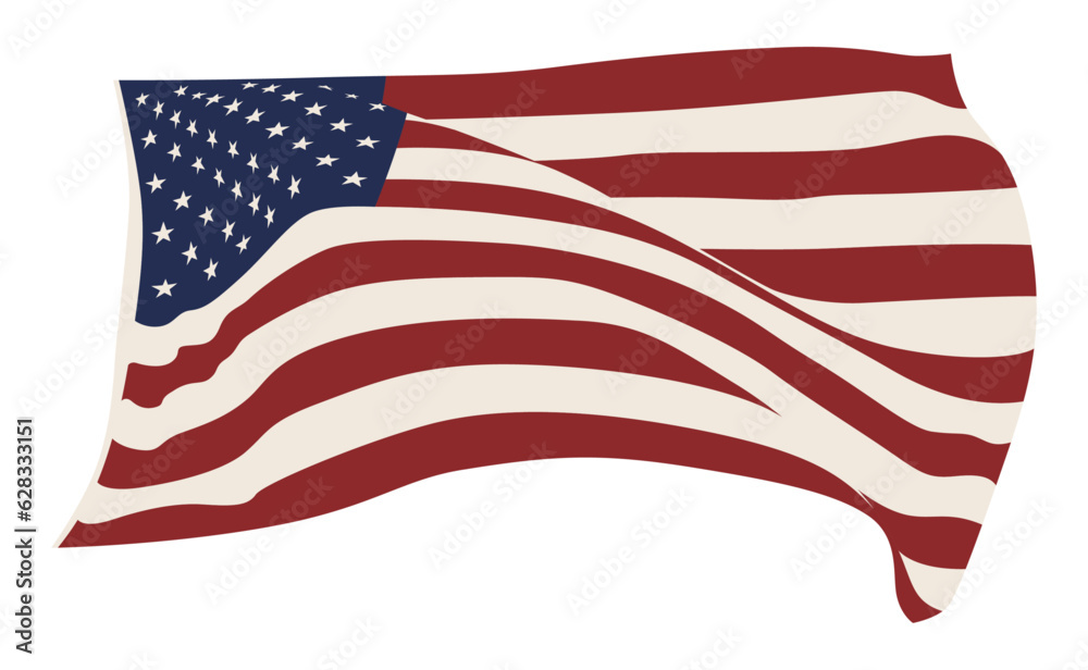 Obraz premium Waving American Flag Vector Illustration