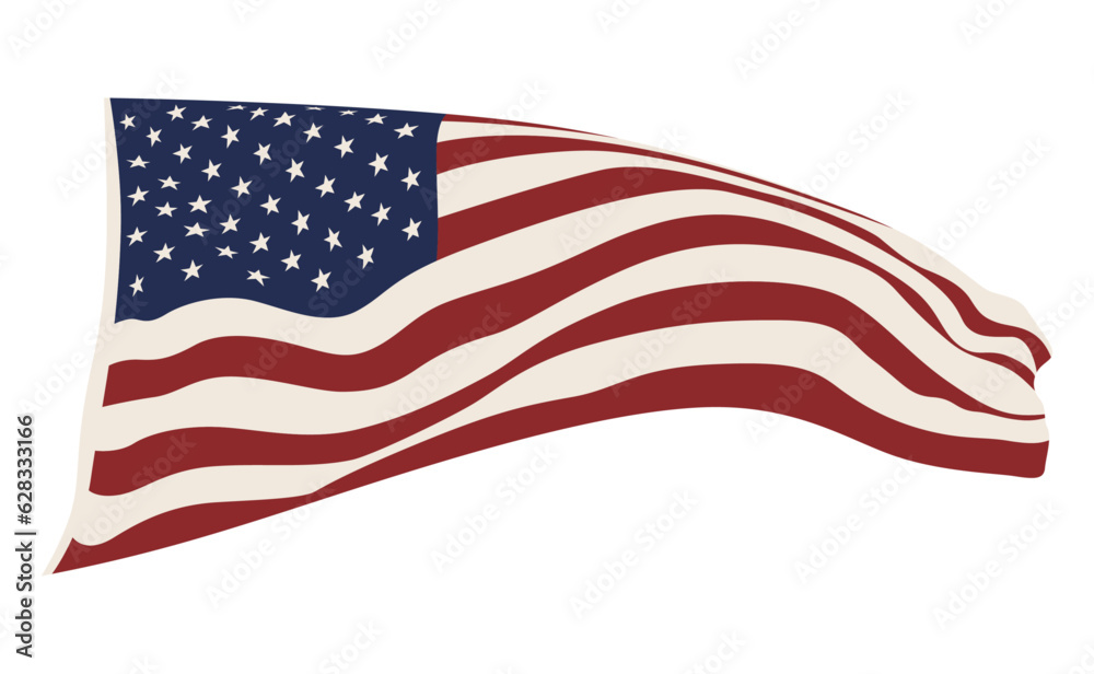 Waving American Flag Vector Illustration Waving American Flag Vector Illustration