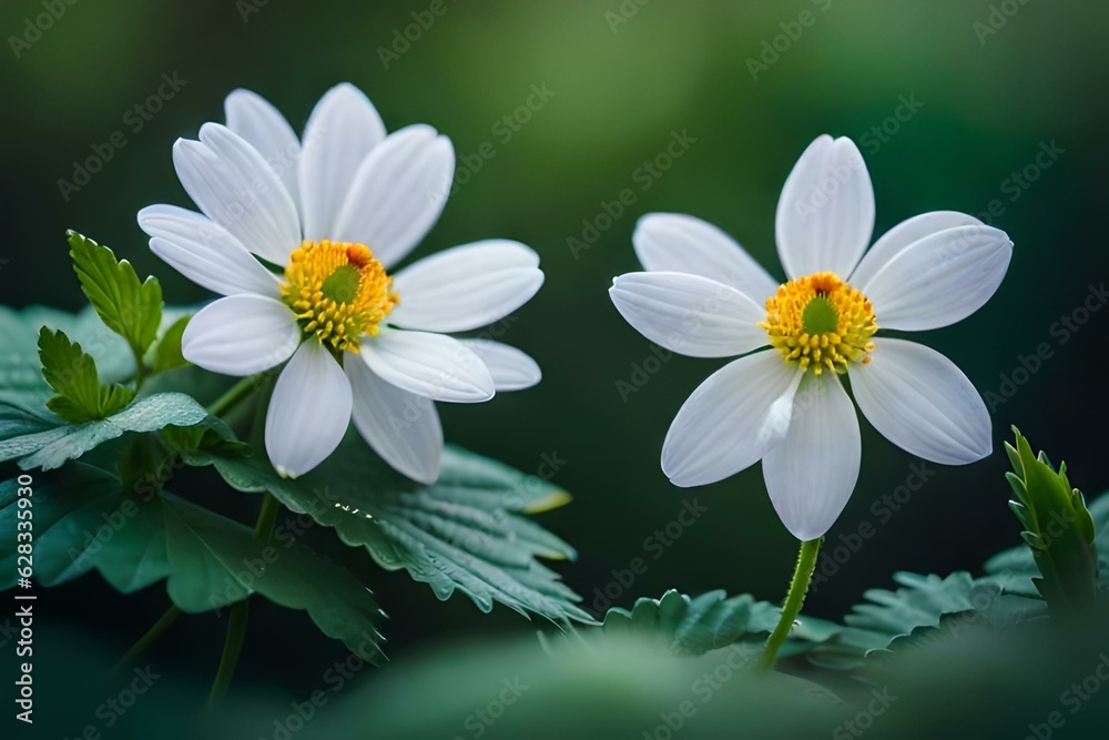 white flower in the garden Generative AI white flower in the garden Generative AI