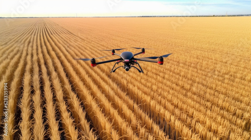 Drone on Top of Wheat Field