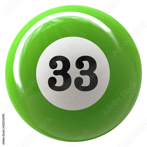 Ball 3D Green Number 33