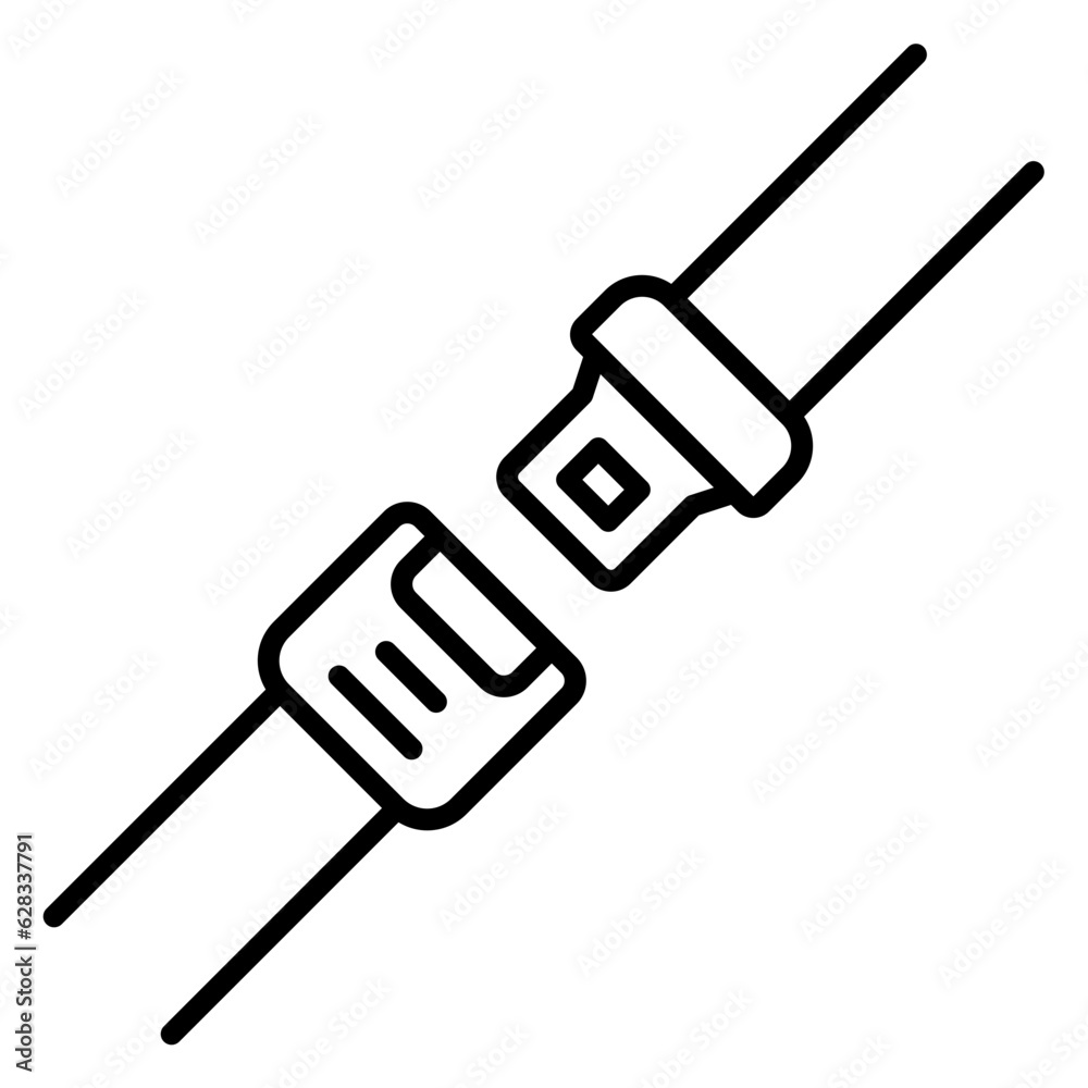 Illustration of Seat Belt Line Icon Illustration of Seat Belt Line Icon