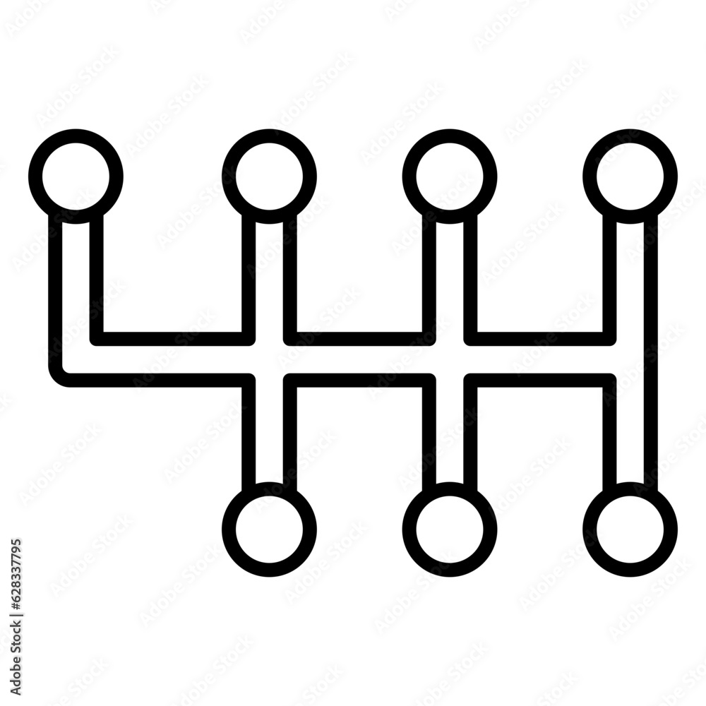 Illustration of Gear Shift Line Icon Illustration of Gear Shift Line Icon