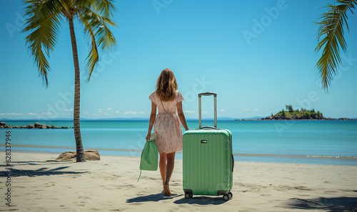 Holiday arrival, woman with...