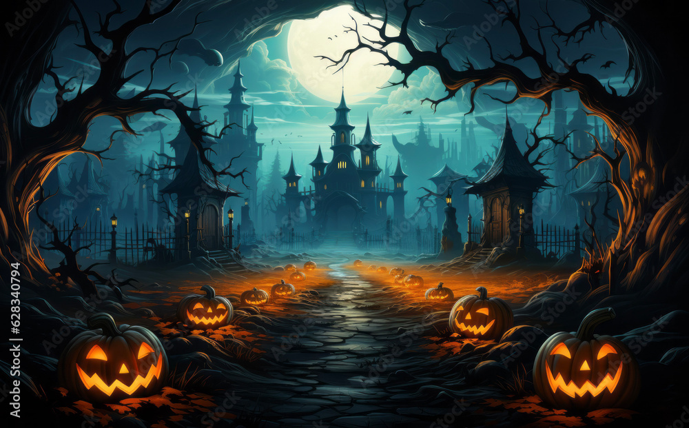 halloween background with pumpkin