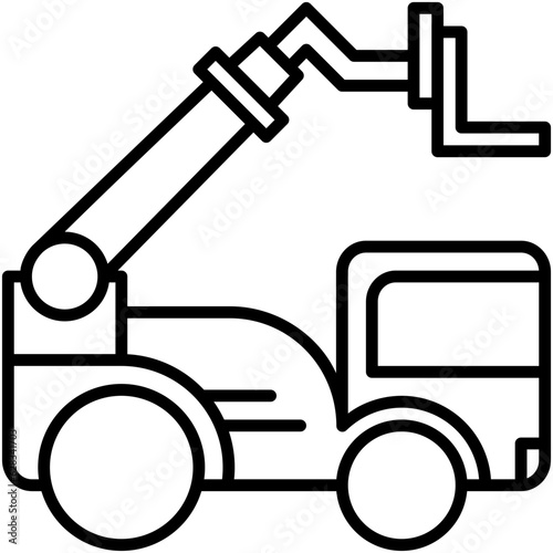 Tele Handler Icon. Construction Truck Vehicle Symbol Stock Illustration. Vector Line Icons For UI Web Design And Presentation