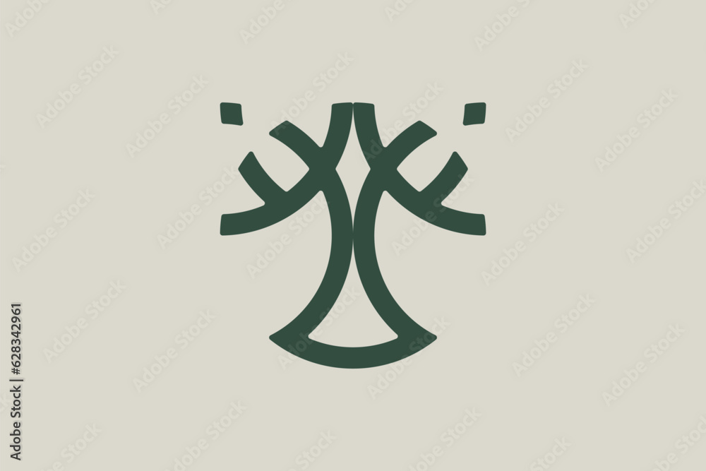 Lions head in the shape of a tree logo - eps10 Lions head in the shape of a tree logo - eps10