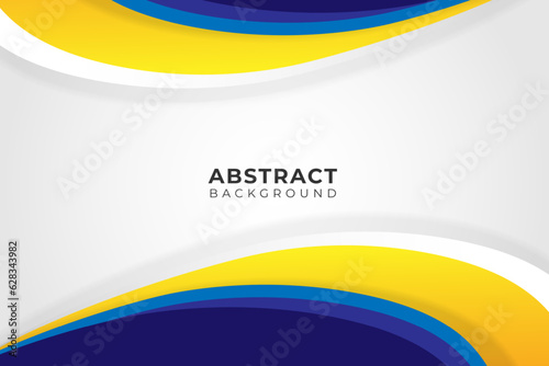 abstract blue and yellow wave presentation background design