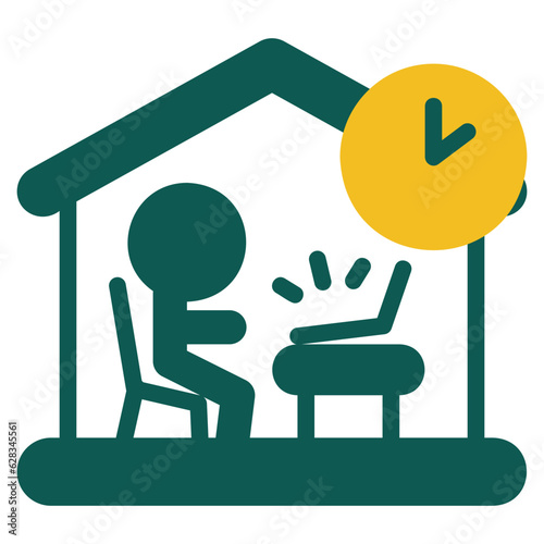  Working hours duotone style icon