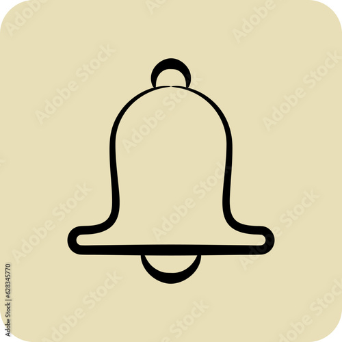 Icon Bell. related to Decoration symbol. hand drawn style. simple design editable. simple illustration