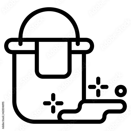  Mop outline style icon